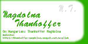 magdolna thanhoffer business card